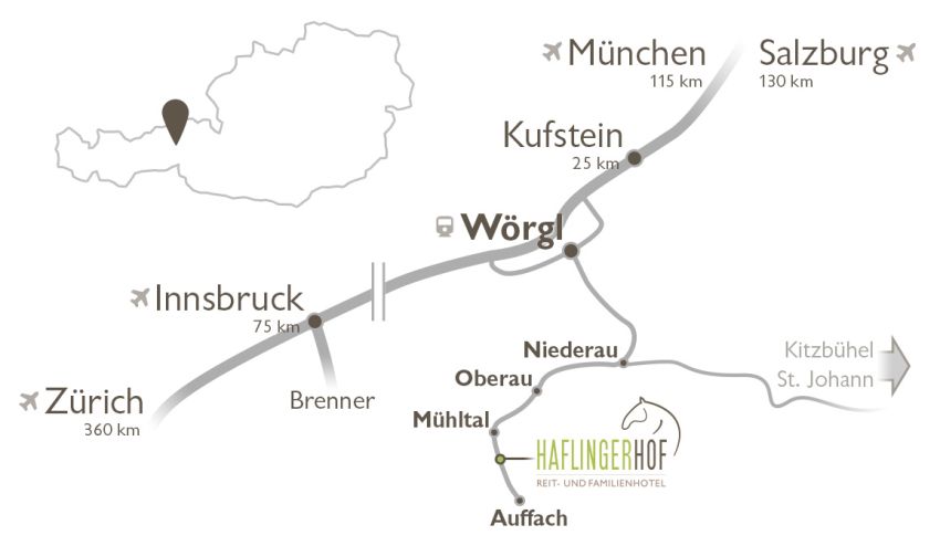 Arrival Map Hotel Haflingerhof, Wildschönau