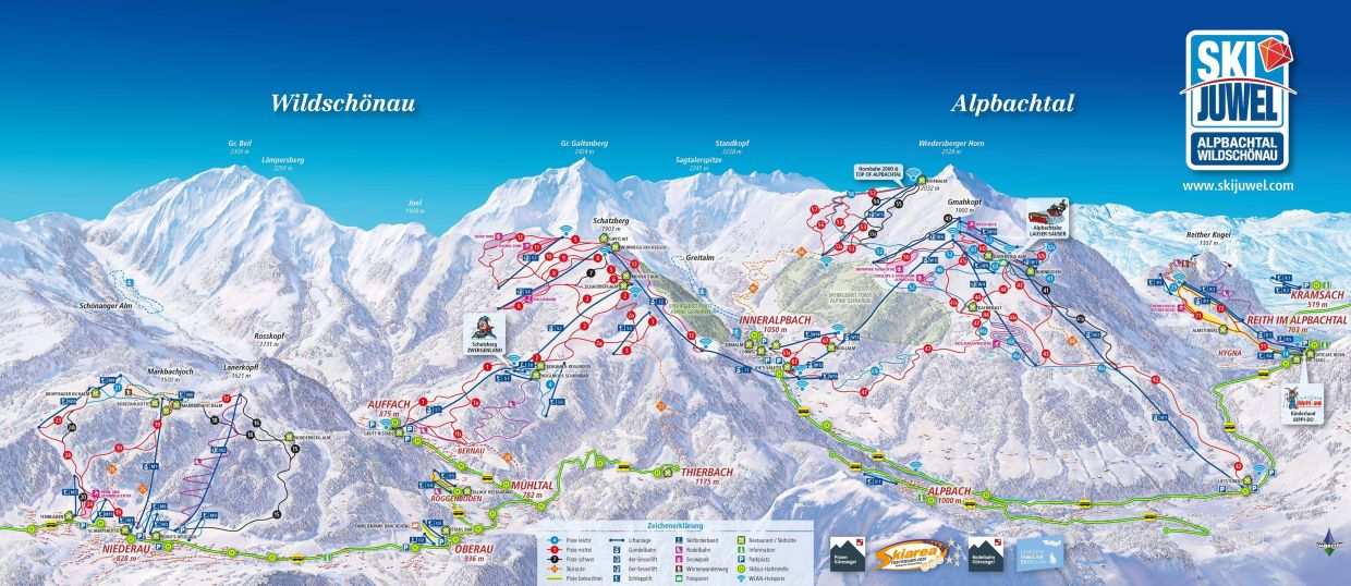 Pistenpanorama Ski Juwel Alpbachtal Wildschönau