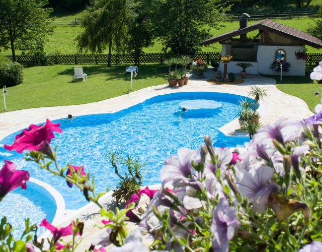 Hotelschwimmbad von oben